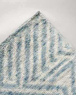 blue geometric wool rug
