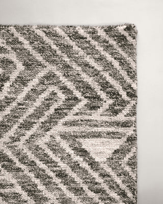 Black and white wool modern rug
