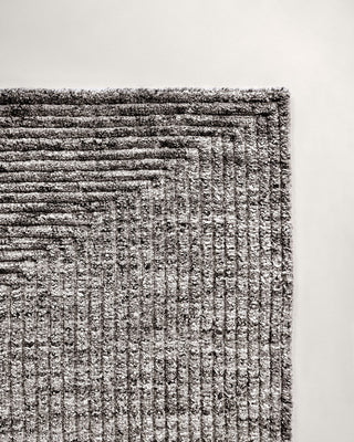 Charcoal Grey modern wool geometrical rug